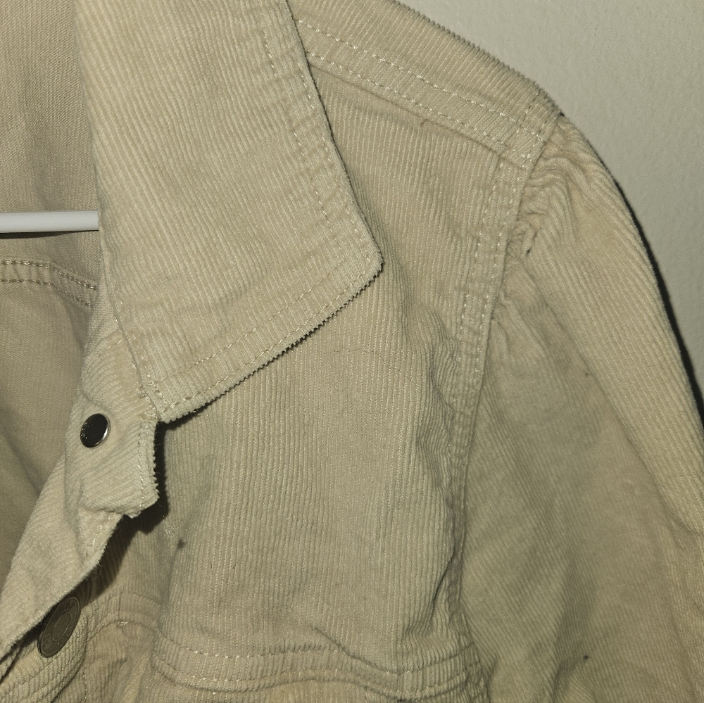 Gap Womens Beige Puff Sleeve Button Up Corduroy Jacket Size X-Large - Picture 6 of 11